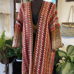 Beautiful Vintage Hand Made Crocheted “Kimono”